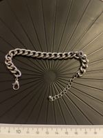 Bracelet couleur argentée unisexes solide 17 cm +4 cm