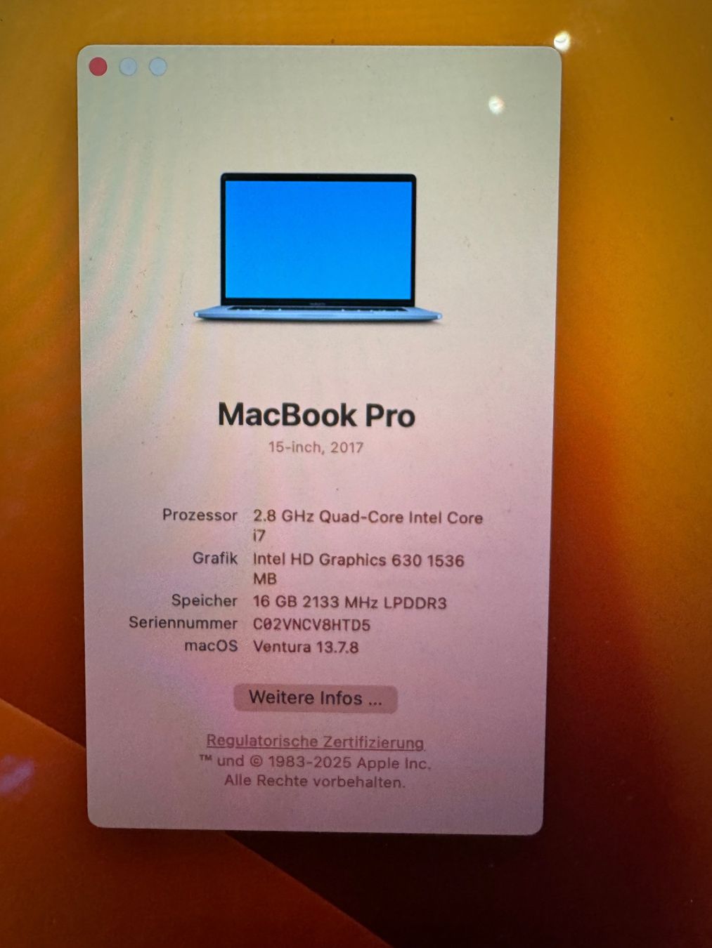 Apple Notebook: MacBook Pro 15 256 GB SSD i7 – Usato da Adliswil venduto da Busys 3