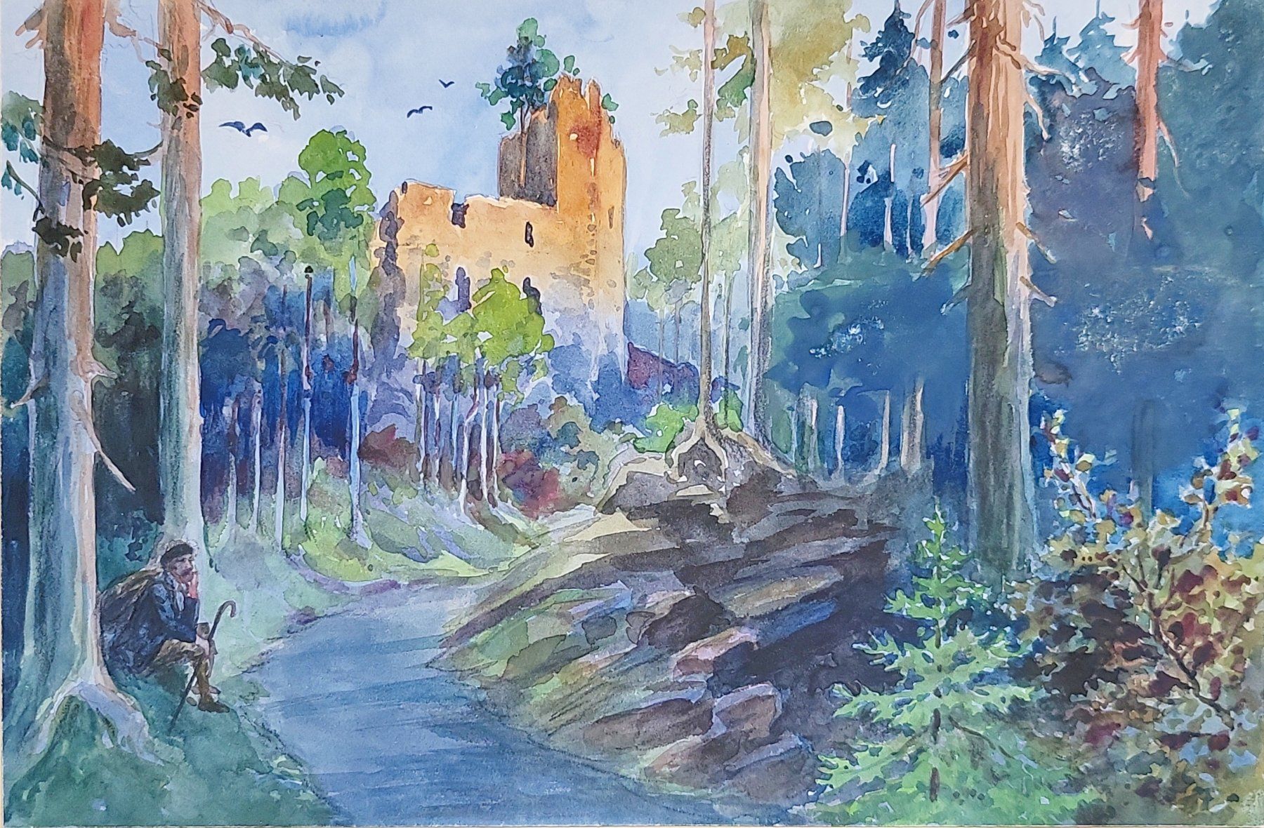 Dipinti: 3 Aquarelle von Charles Greiner um 1920 – Usato da Muttenz venduto da Mithrur 8