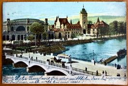 Zürich - Tram, Bahnofbrücke 1905