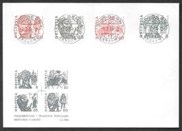 4 Werte Markenheft ET-Vollstempel 1.2.1984 unten/rechts unge