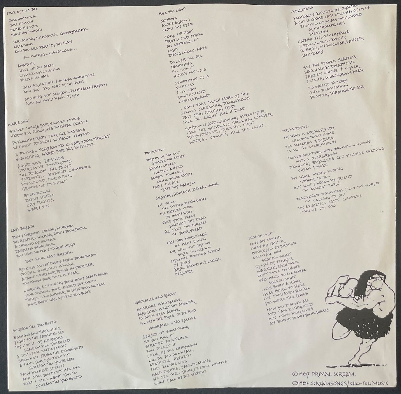 Dischi in vinile: Primal Scream - Volume One - LP - 1987 - US First Press NM – Usato da Uster venduto da Zardodel 6