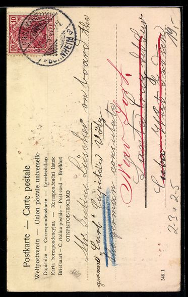 Cartoline postali: Briefträger mit Schnurrbart und Ansicht – Usato da Berlin venduto da bartko-reher 1
