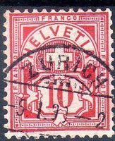 HELVETIA 1890 ZÜRICH ZIFFERMUSTER 61B - N131