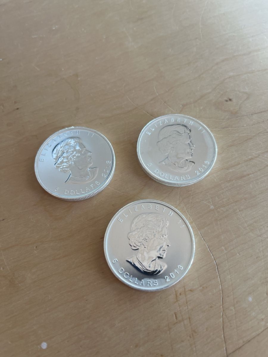 Toutes les monnaies: 3x1 Unze Maple Leaf Feinsilber – Neuf (Voir description) à Arbon par luk_h2cc
