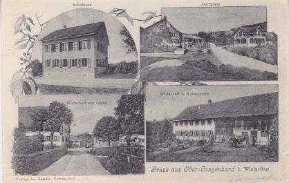 Ansichtskarten: Gruss aus Ober-Langenhard bei Winterthur. 1908 – Gebraucht aus Schlieren von Rapaelli