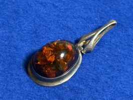 Silber Anhänger 925, mit Bernstein