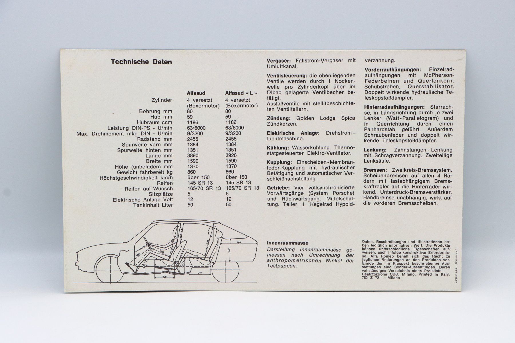 Alfa Romeo Documenti: Alfa Romeo Alfasud 1975 Prospekt – Usato da Bühl b.Aarberg venduto da Collectorpassions 1