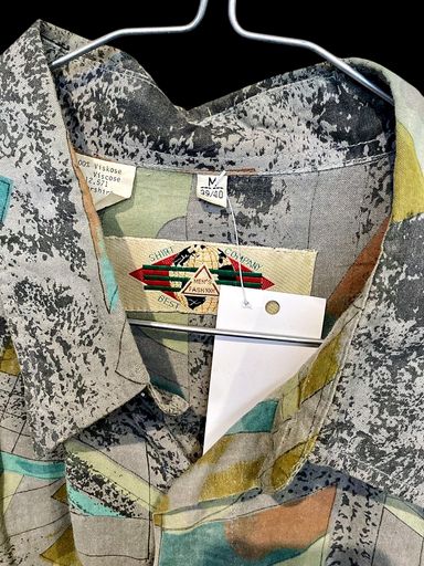 Camicie: Vintage Abstraktes Muster Viskose Button-Down-Hemd - Größe – Usato da Zug venduto da vinokilo 3