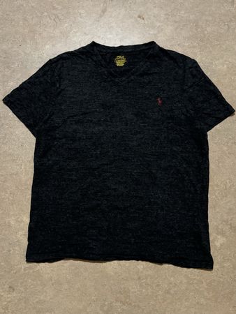 Polo Ralph Lauren V-Neck T-Shirt Black Size L Used