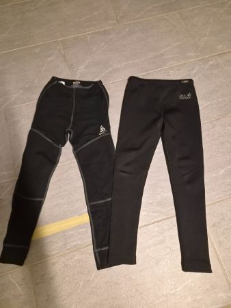 2 Thermounterhosen 128 Jack Wolfskin und Odlo ‐ top