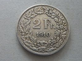 2 Fr.  1910  Auflage 0,25 Mio.  -  ungereinigt  -