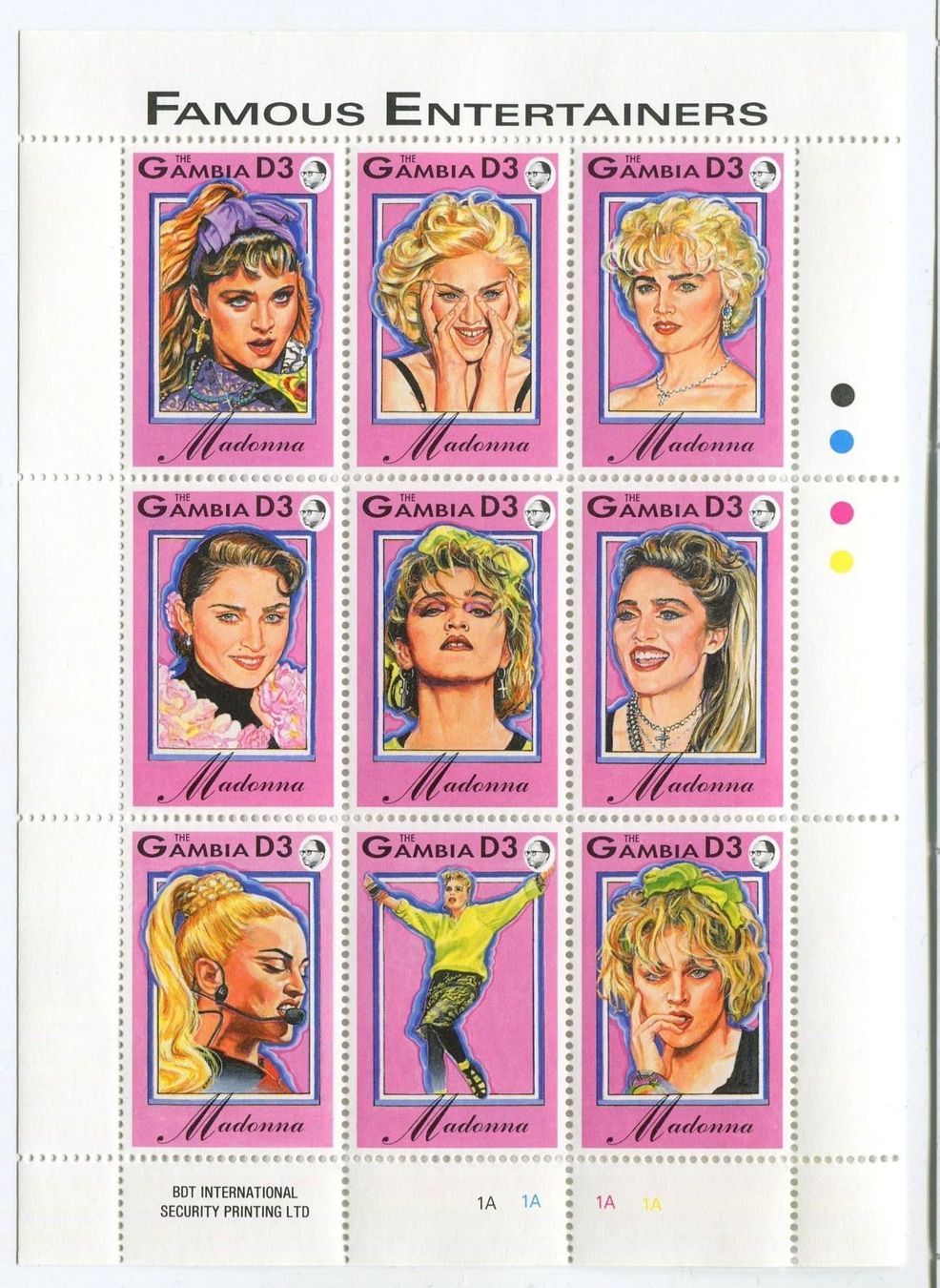 Tutti i francobolli: Block "Madonna". Gambia. – Nuovo e nell'imballaggio originale da Basel venduto da Butsch5