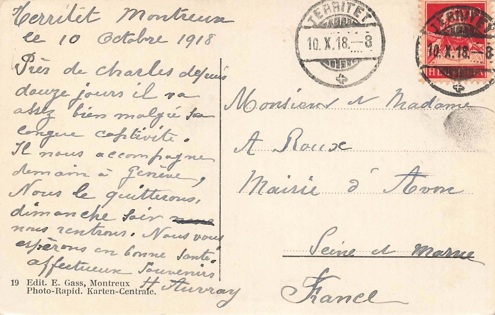Cartoline postali: Caux palace hotel – Usato da Biasca venduto da Blenio71 1