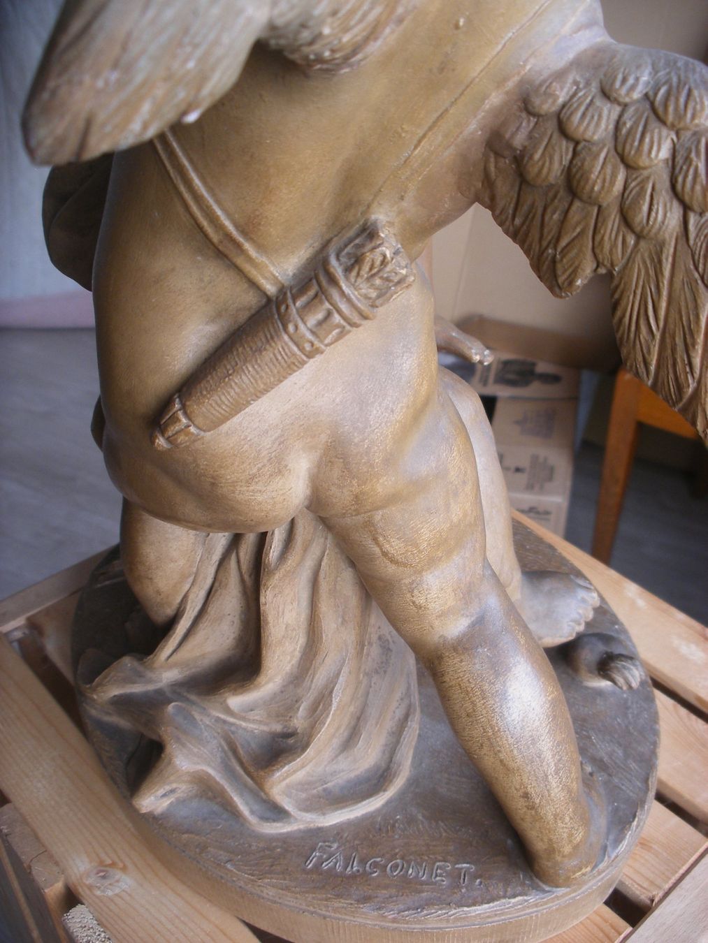 Sculture & Statue: Skulptur Terracotta, nach E. M. Falconet, Putti / Amoretten – Usato da Courroux venduto da Stesoe 2