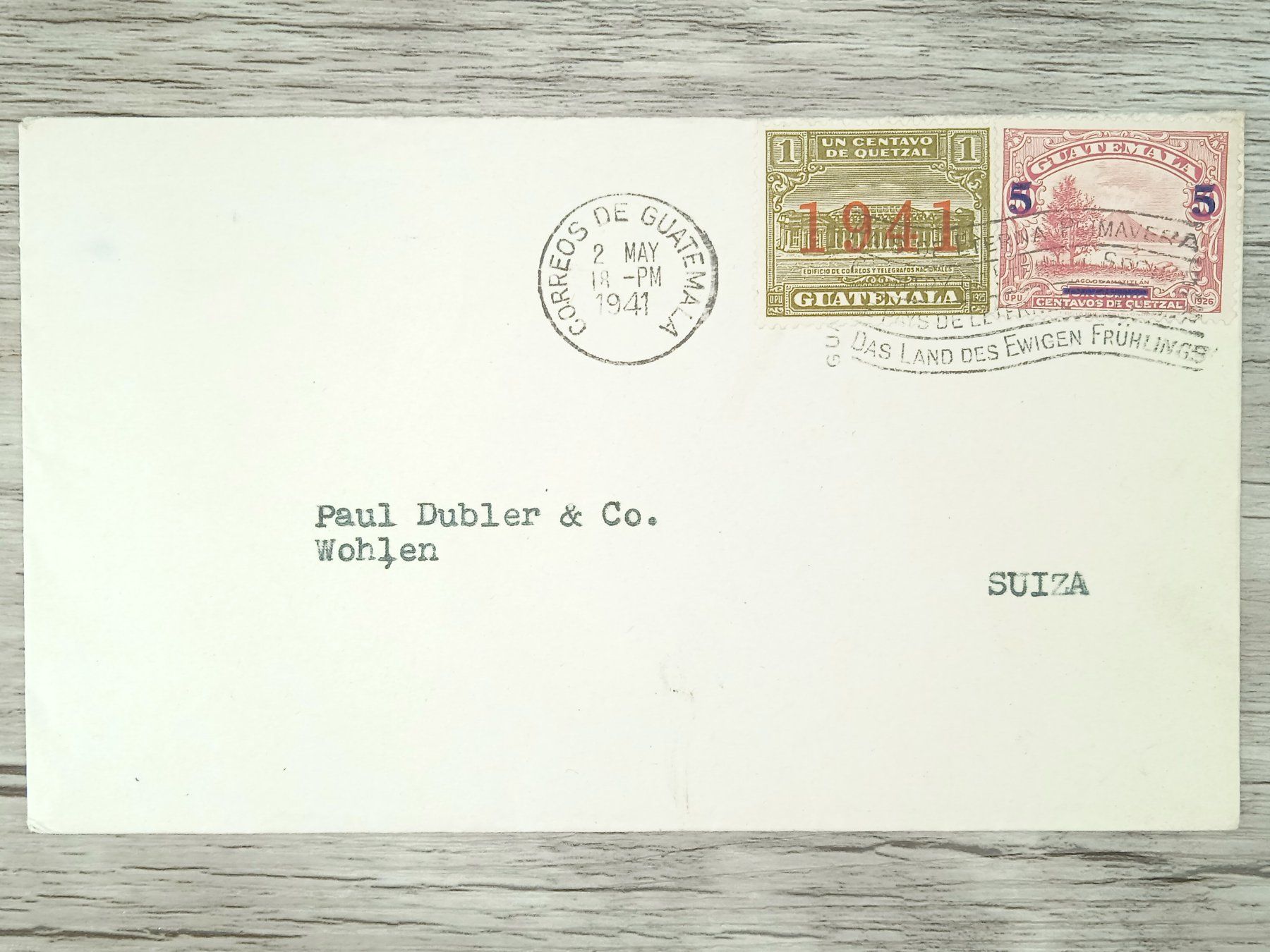Tutti i francobolli: TR76 Enveloppe + Timbre Guatemala 1941 – Usato da Cousset venduto da Patrick_Collections