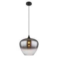 Pendelleuchte, Metall, Glas, 40 cm Ø