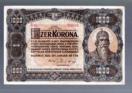 Ungarn 1000 korona 1920 scarce