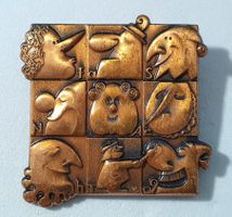 AA002 - Brosche Fasnacht Basel Plakette 2009 Bronze