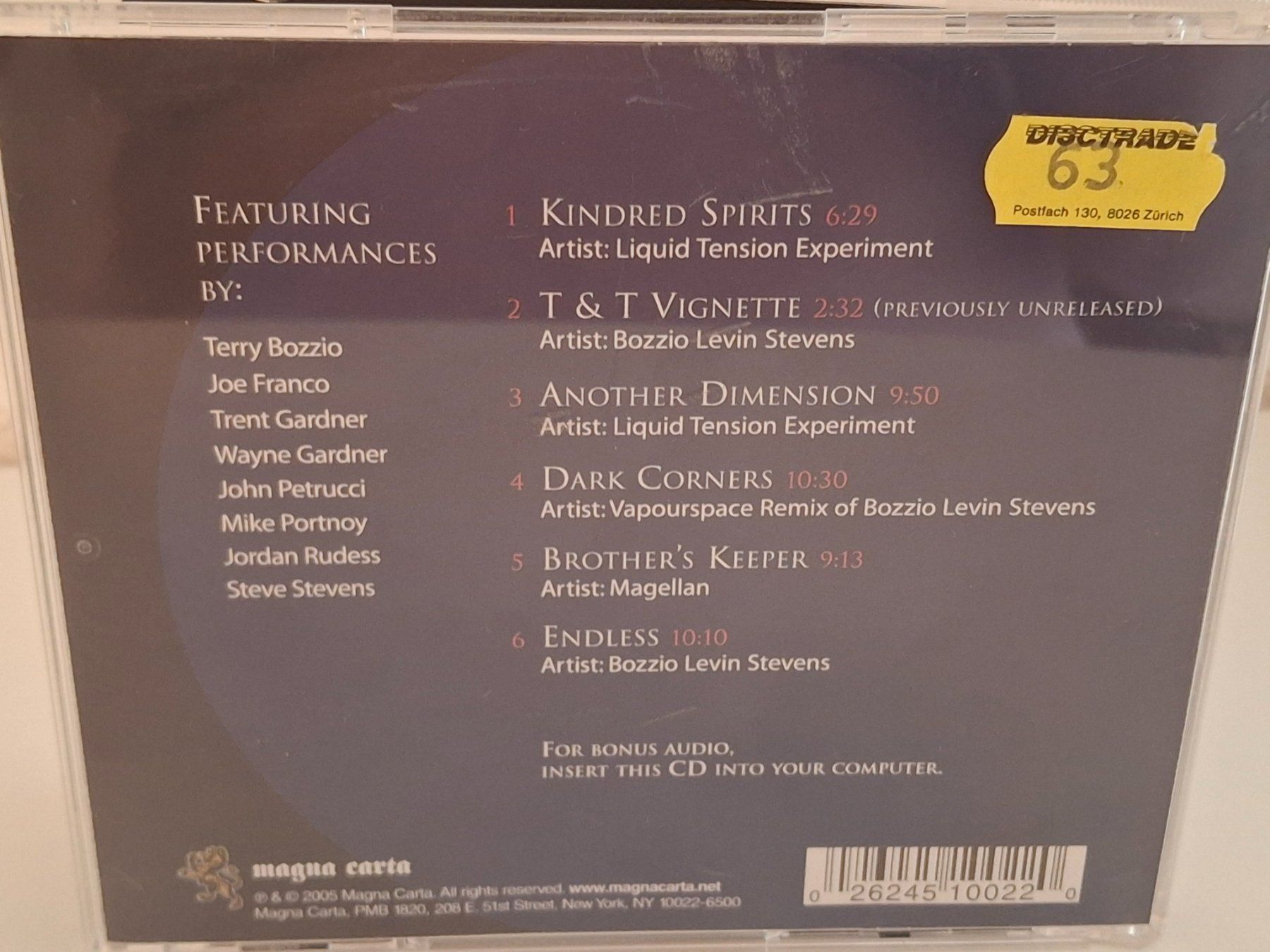 CD: CD Tony Levin -  Prime Cuts / Prog. Rock – Usato da Aarberg venduto da Jackup1 1