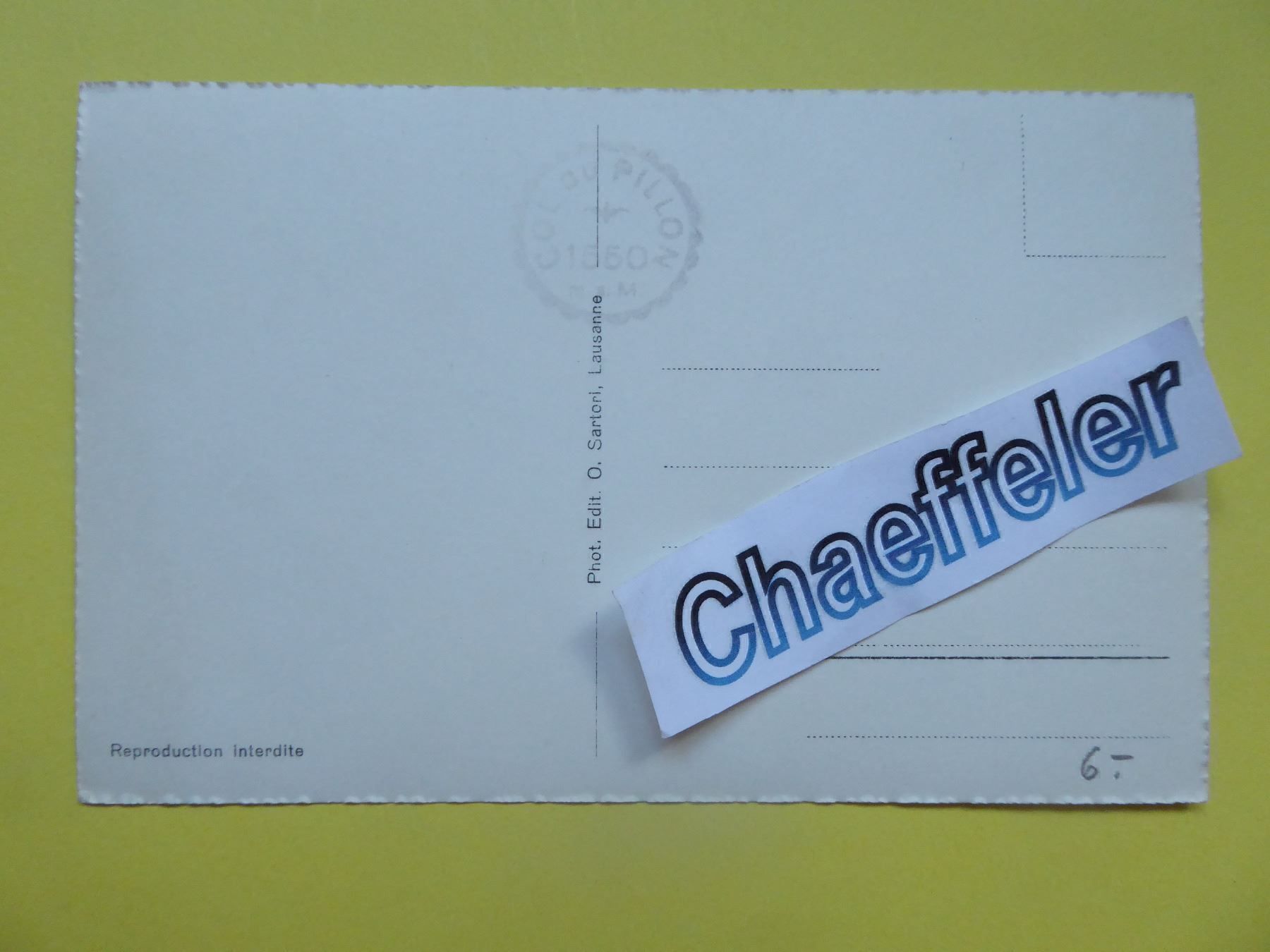 Cartoline postali: 1804 Col de Pillon (1550 m.) – Nuovo (secondo la descrizione) da Zürich venduto da Chaeffeler 1