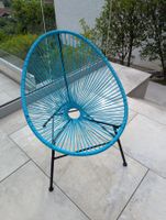 Gartenstuhl Acapulco blau mit schwarzem Gestell – Guter Zust