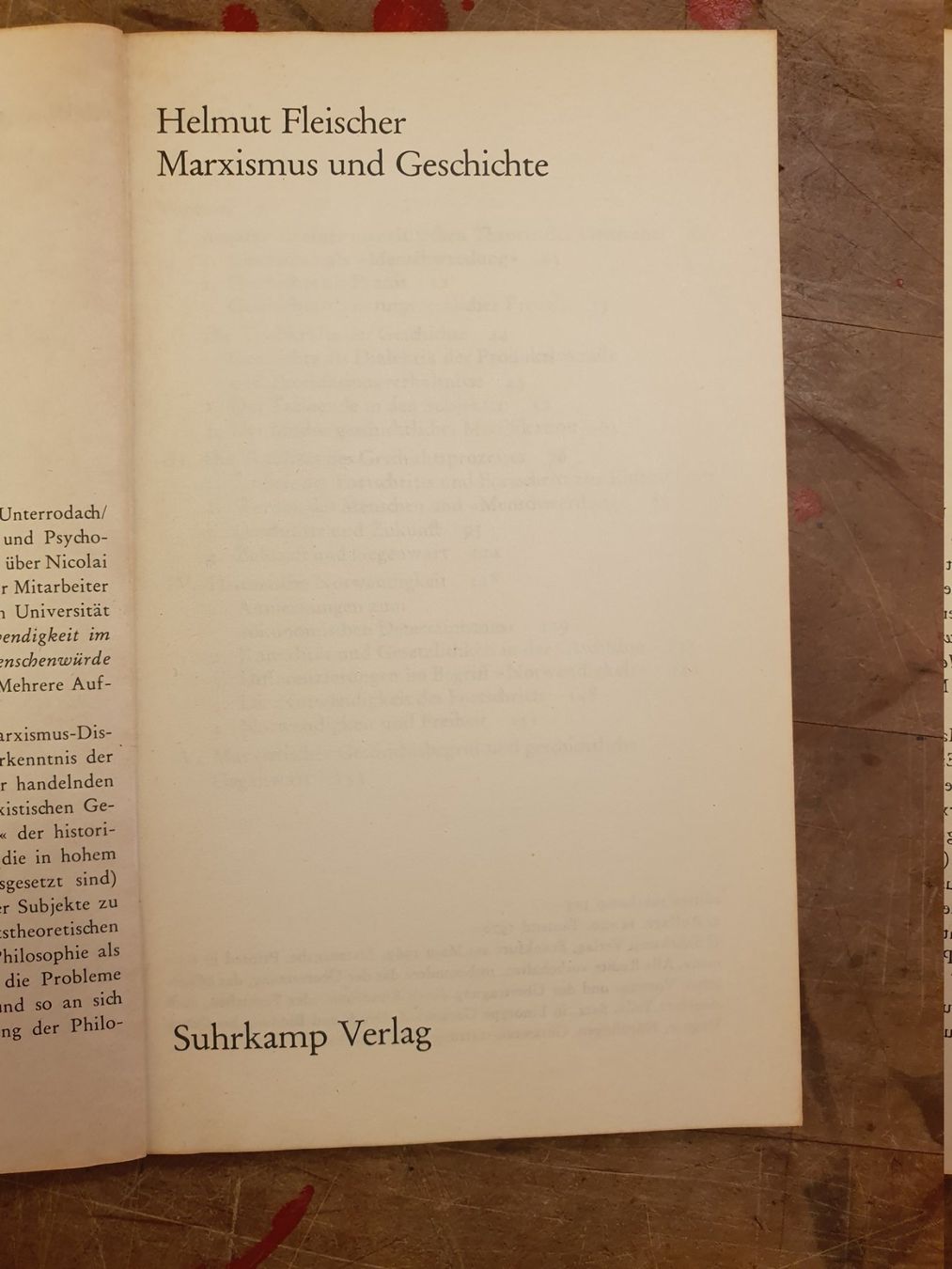 Libri: Marxismus und Geschichte - Helmut Fischer – Usato da Zürich venduto da loosebone 2