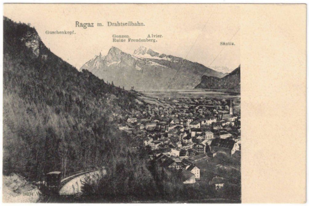 Cartoline postali: Bad Ragaz - Standseilbahn Wartenstein – Usato da Binningen venduto da Mountainrider
