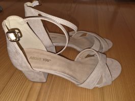 Sandalen About You rosa Blockabsatz neu Grösse 39