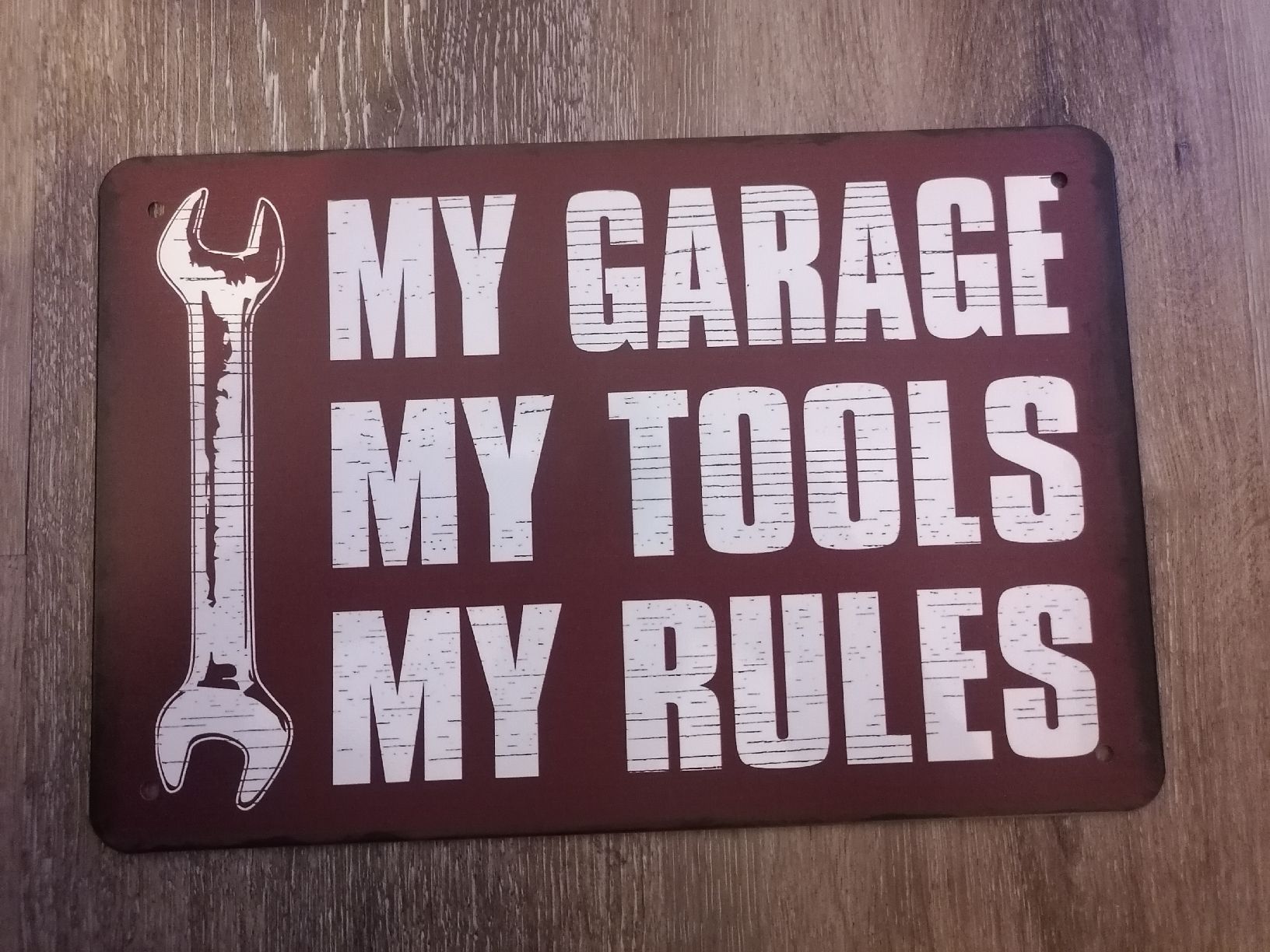 Insegne: Cooles Metallschild "My Garage, my Tools, my Rules" – Nuovo (secondo la descrizione) da Hasle LU venduto da willys41