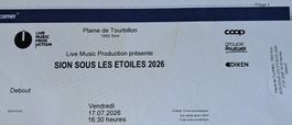 2 Billets Sion sous les étoiles vendredi 17.07.2026 Sold out