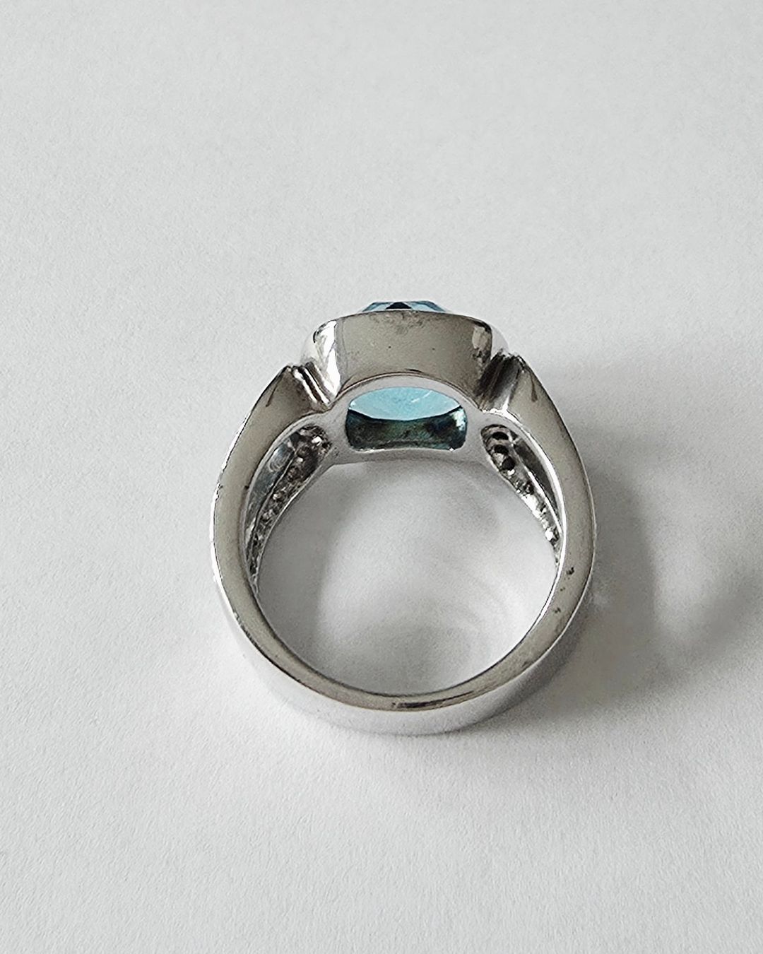 Anelli: Modernem Design Silberring 925 mit hellblauem Topas- NEU – Nuovo e nell'imballaggio originale da Uetikon am See venduto da Coralreef 5