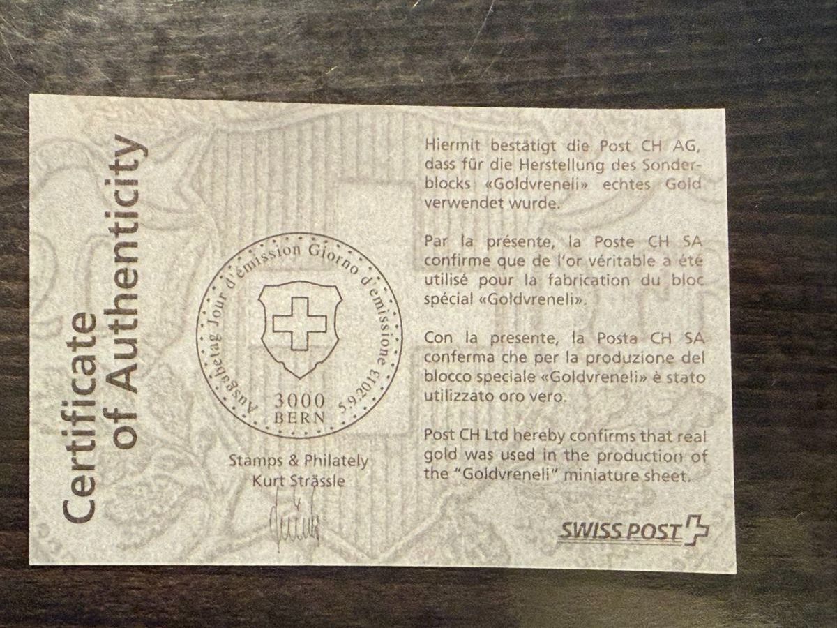 Tutti i francobolli: Goldvreneli Frankatur 6.00 Briefmarke – Nuovo (secondo la descrizione) da Zürich venduto da Joer 1