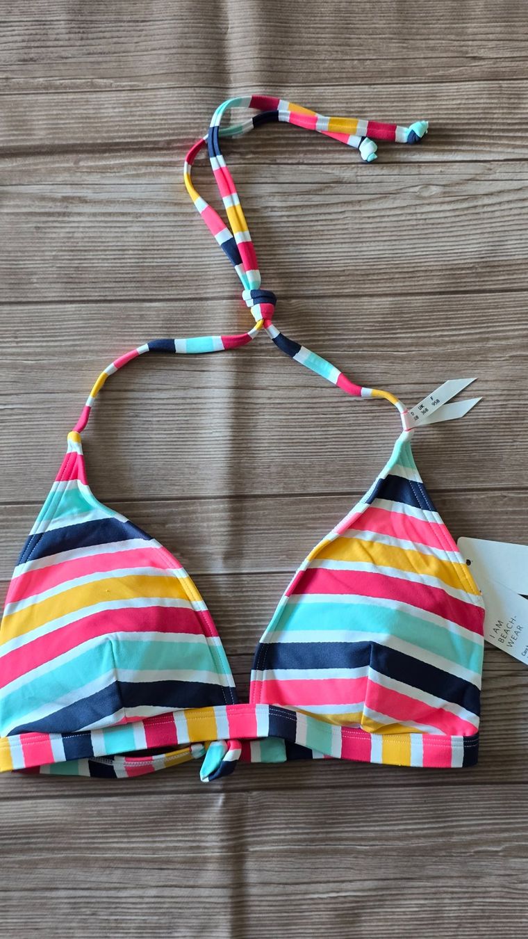 Esprit Costumi da bagno & Bikini: Esprit Bikini-Oberteil - 40 B - Bunt gestreift – Nuovo (secondo la descrizione) da Thalwil venduto da VitaMini 1