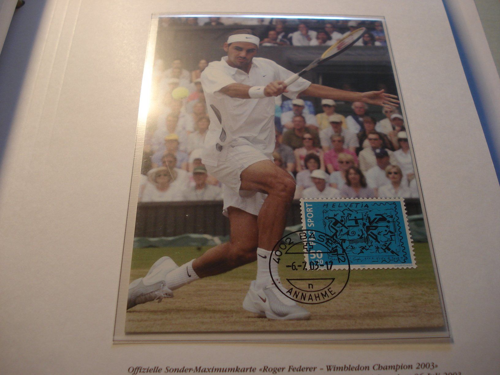 Alle Briefmarken: Maximumkarte Pro Sport, 2003, Roger Federer – Gebraucht aus Niederwil AG von morostahu
