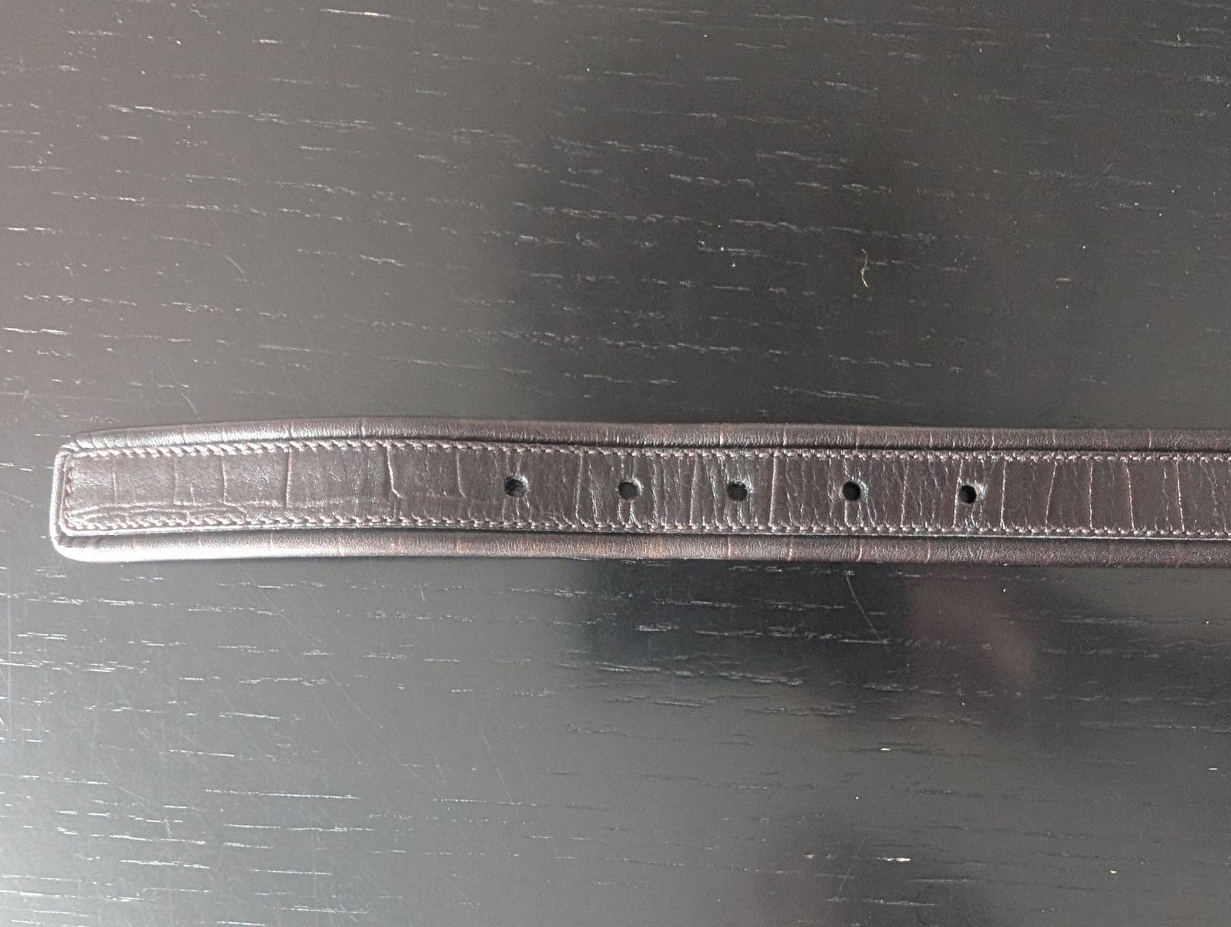 Cinture: Aigner Ledergürtel, Kroko-Optik, Dunkelbraun – Usato da Thalwil venduto da sultan03 6