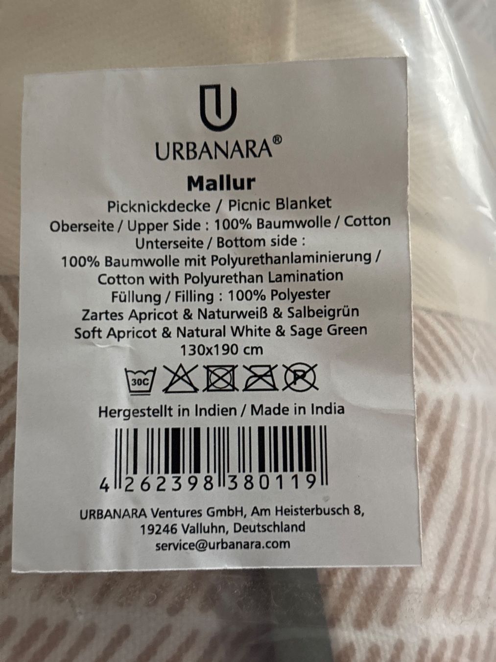 Coperte: Picknickdecke Urbanara Mallur – Nuovo e nell'imballaggio originale da Oberegg venduto da MR-shop 1