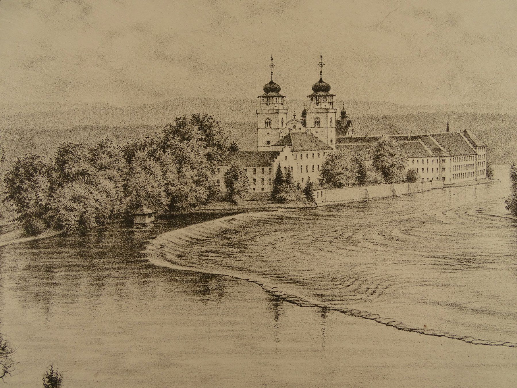 Incisioni: RHEINAU, LITHOGRAPHIE 1938 – Usato da Grüningen venduto da Kartensammler 2