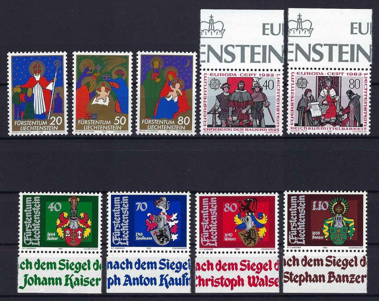 Tutti i francobolli: Lichtenstein 1981/82 gute und saubere Werte postfrisch – Usato da Hitzkirch venduto da walti1959