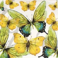 Serviette green butterflies 25x25 (1019) 2Stk.