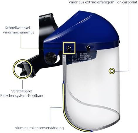 Gesichts- und Gehörschutz: Gesichtsschutzschild B1BL+FC48 Transparentes Visier – Neu und originalverpackt aus Hundwil von pak_b5sl 3