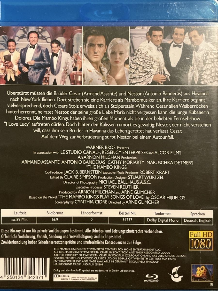 Tutti i DVDs: Mambo Kings (1992) – Usato da Waldenburg venduto da Gonzo8 1