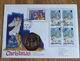 Numisbrief Weihnachten 1982, ISLE OF MAN ENGLAND