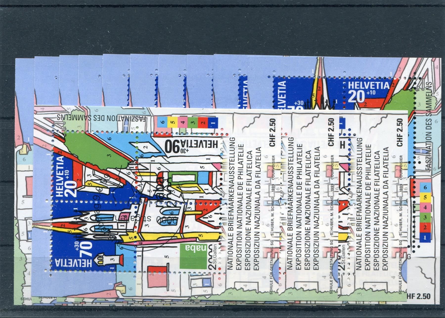 Alle Briefmarken: 1999 Naba 2000, 13 Blöcke mit ET-O – Gebraucht aus Winterthur von Kyoung