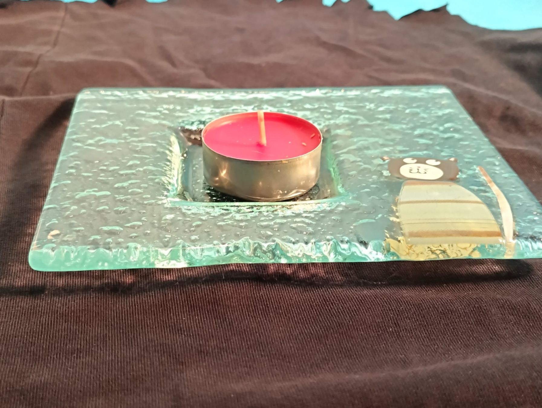 Portacandele: Teelicht-Unterlage mit Katze, Glas – Nuovo (secondo la descrizione) da Bellach venduto da JingleCherry 2