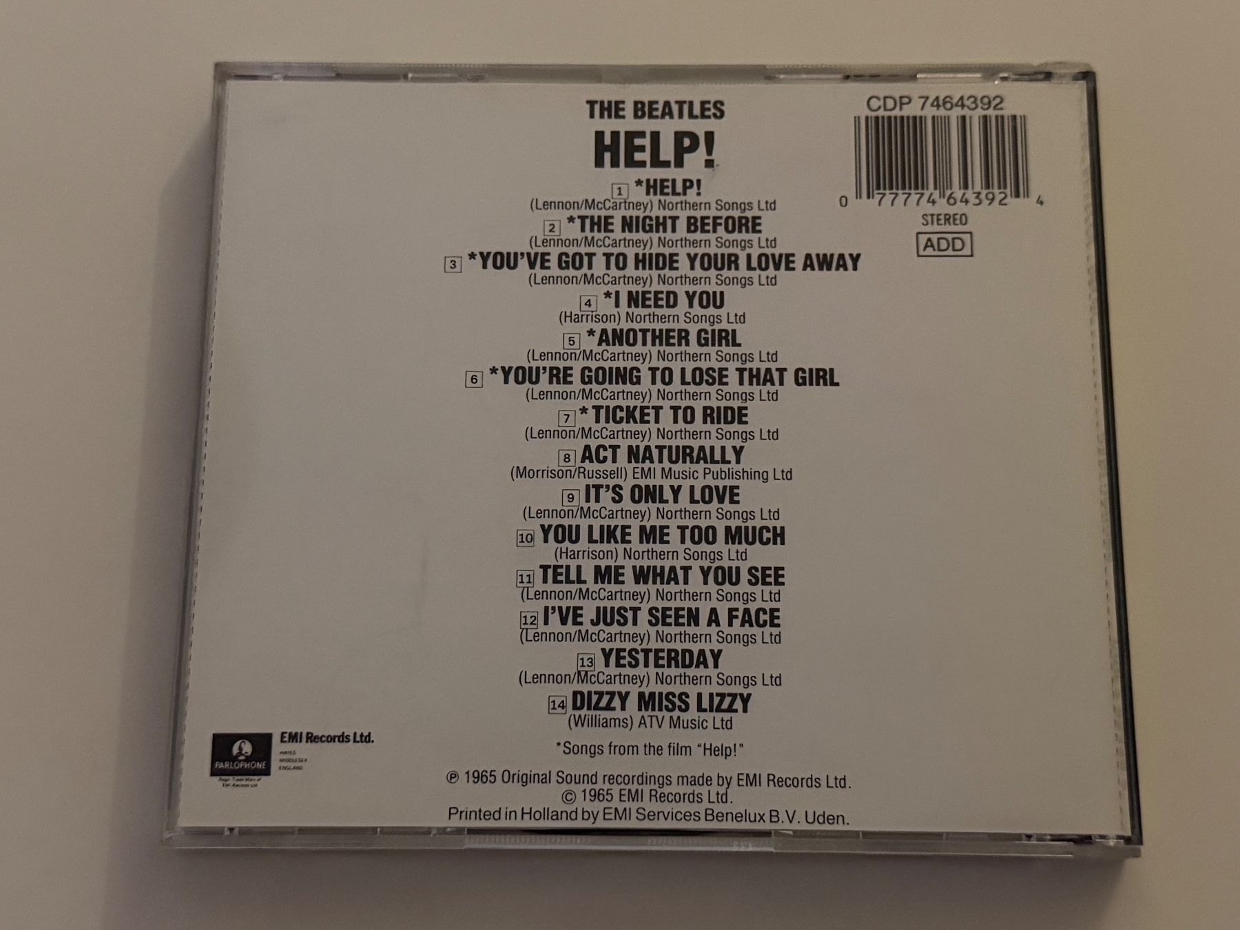 CDs: The Beatles - Help ! – D'occasion à Altstätten SG par sheamus 1