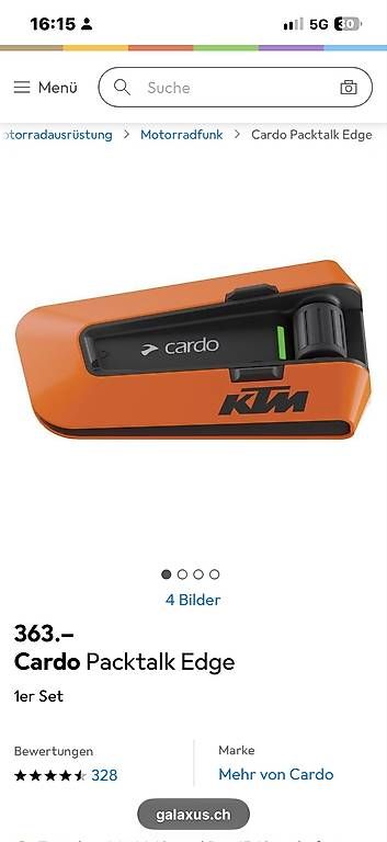 Kopfhörer: Cardo KTM Bluetooth-Headset mit JBL-Lautsprechern – Gebraucht aus Rorbas von D.V123 2