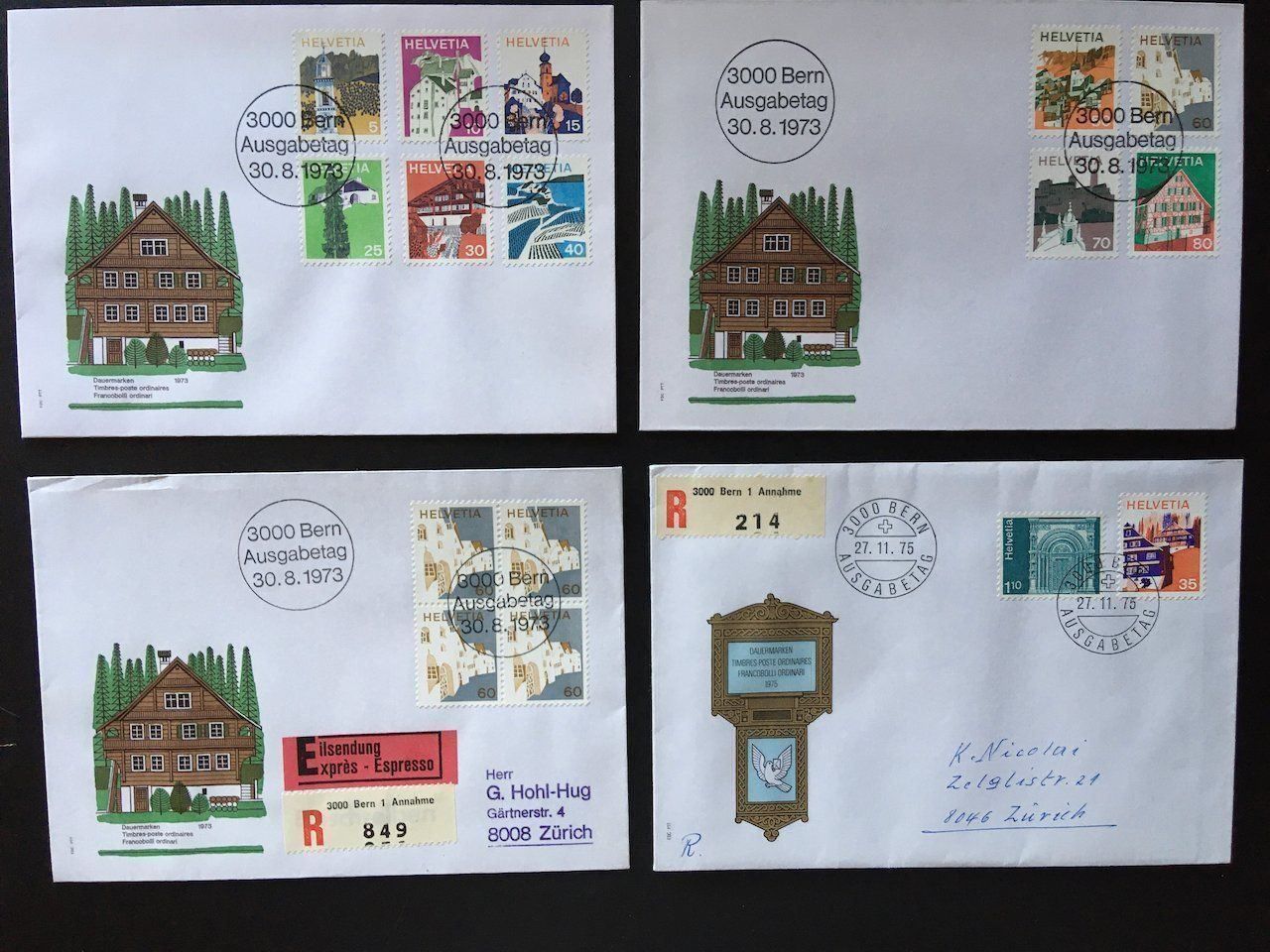 Alle Briefmarken: 1973-75 Landschaftsbilder – Gebraucht aus Nesslau von andi_hon
