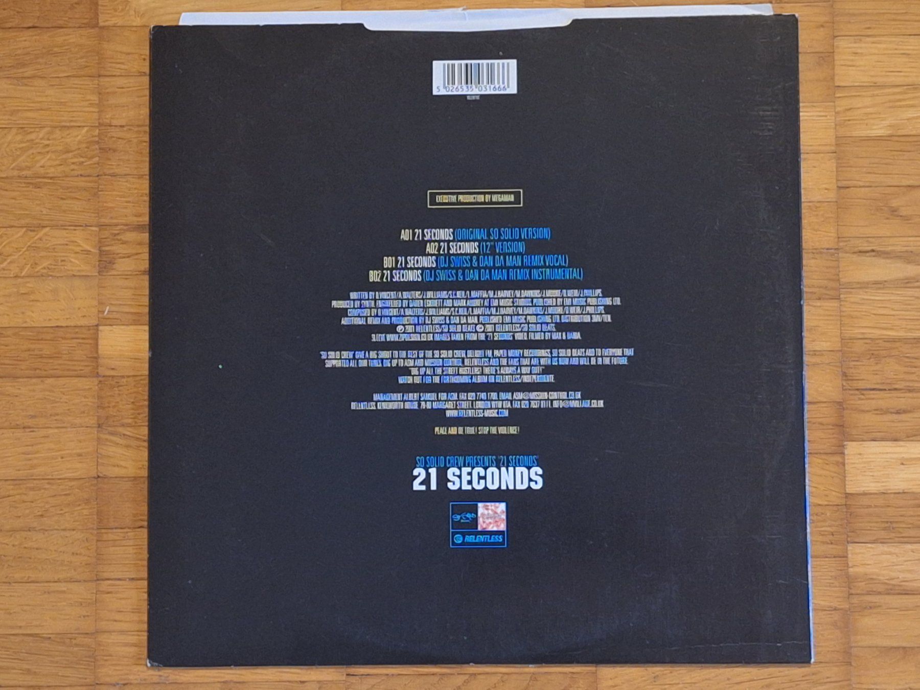 Vinyles: So Solid Crew, 21 Seconds - 12" Vinyl Maxi UK 2001 – Neuf (Voir description) à Oberentfelden par Musicud 1