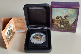 (4) 1 oz Three-Headed Dragon aus Dragons of Legend / Tuvalu